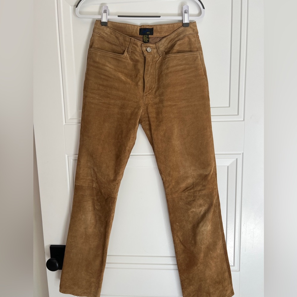 Jou Jou Tan Leather Pants